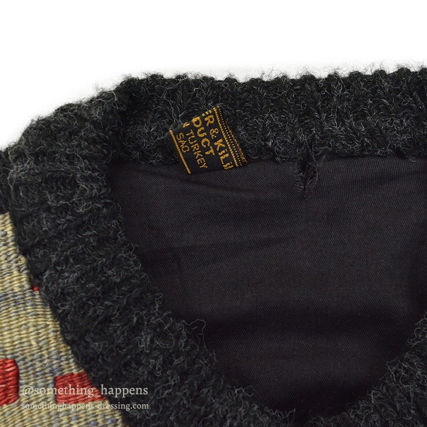 1990's~ LEATHER & KILIM PRODUCT BY SAO WOOL CARDIGAN...