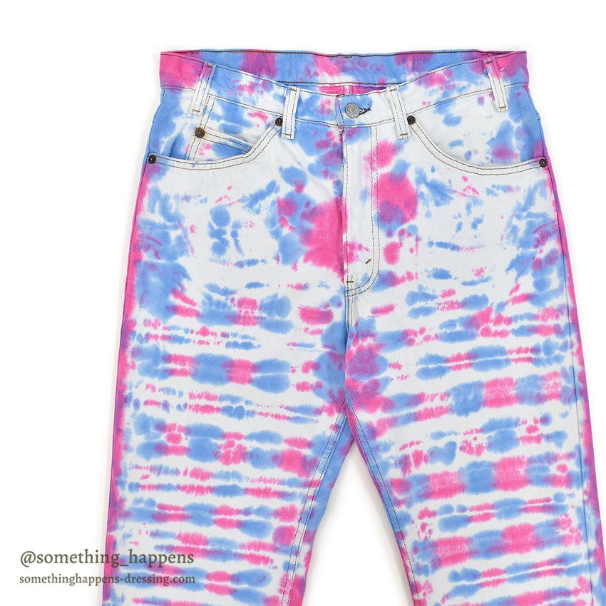 ~1990's Levi's 505 BONE TIE DYE DENIM PANTS ... W33/L31