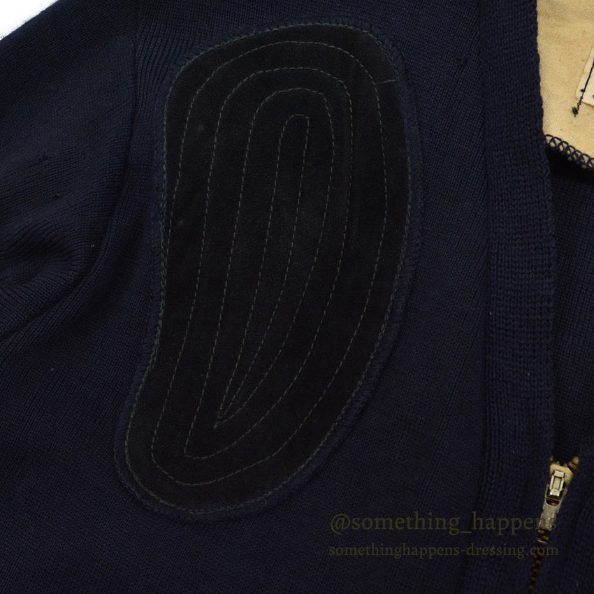 1960's SKOOKUM SHOOTING ZIP UP WOOL CARDIGAN DARK NAVY... 42