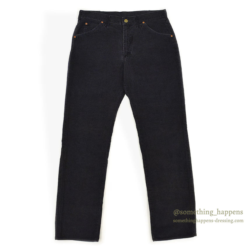 1980's Lee 200 CORDUROY PANTS BLACK 42TALON ... W32/L35