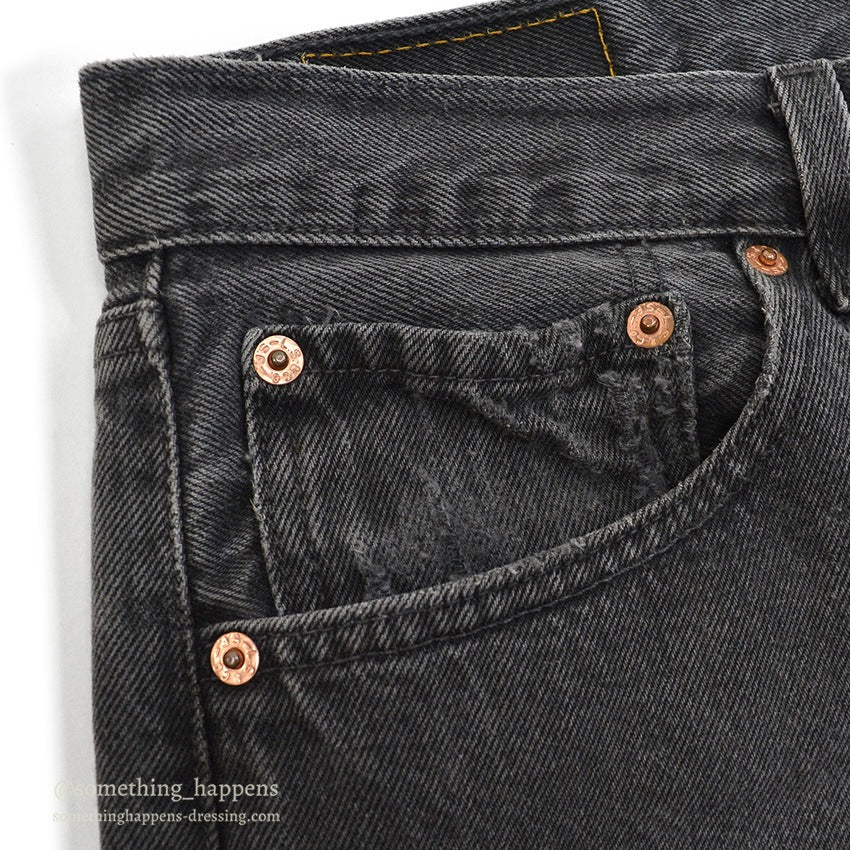 Levi's 501 BLACK DENIM PANTS FADED... W36/L30