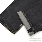 Levi's 501 BLACK DENIM PANTS Made in USA ORANGE STITCH... W34/L32