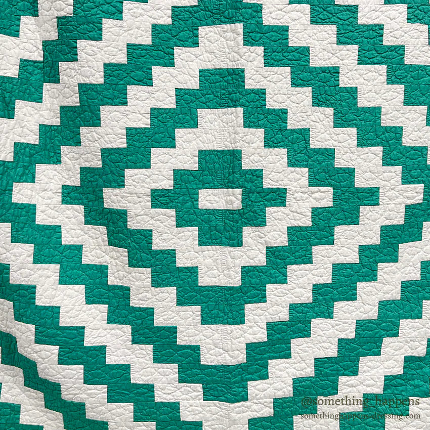 NATIVE PATTERN PATCHWORK QUILT TURQUOISE GREEN/WHITE ... 210cm/190cm