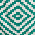 NATIVE PATTERN PATCHWORK QUILT TURQUOISE GREEN/WHITE ... 210cm/190cm