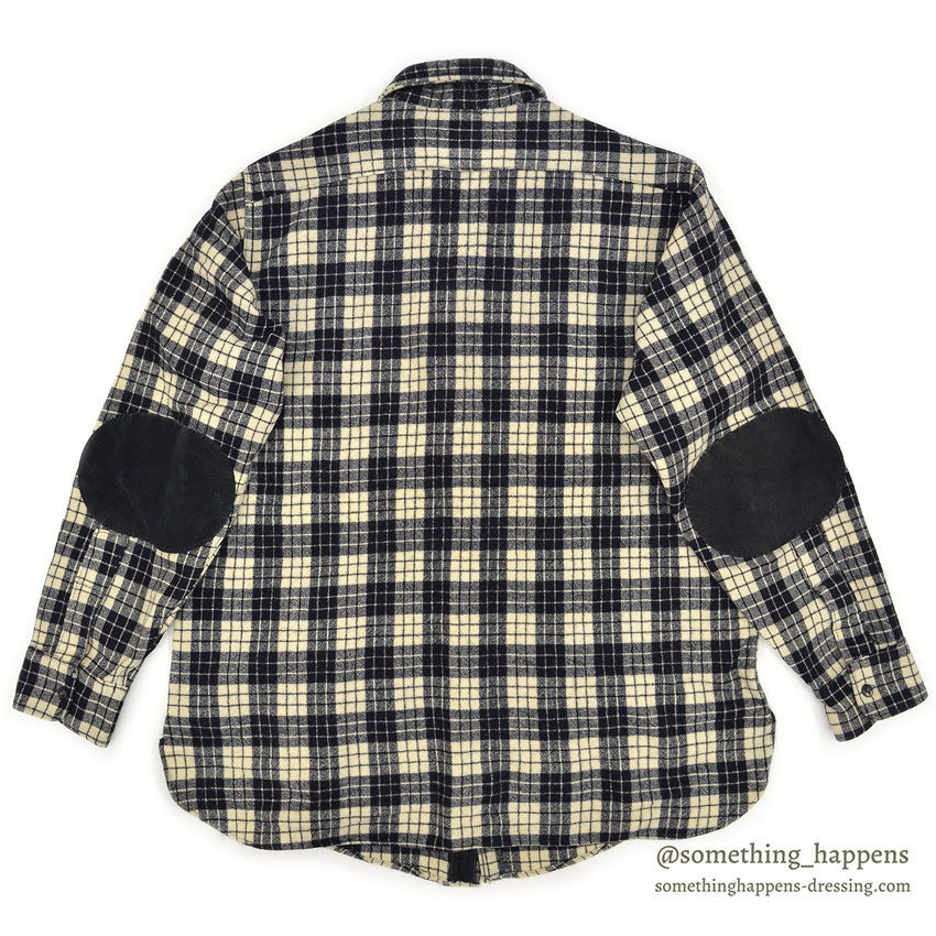 1940's WOOLRICH BLACK/WHITE PLAID WOOL SHIRT ... 16