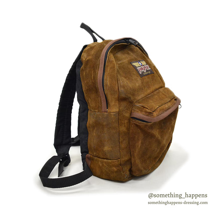 ~1990's JANSPORT BROWN SUEDE LEATHER DAYPACK...