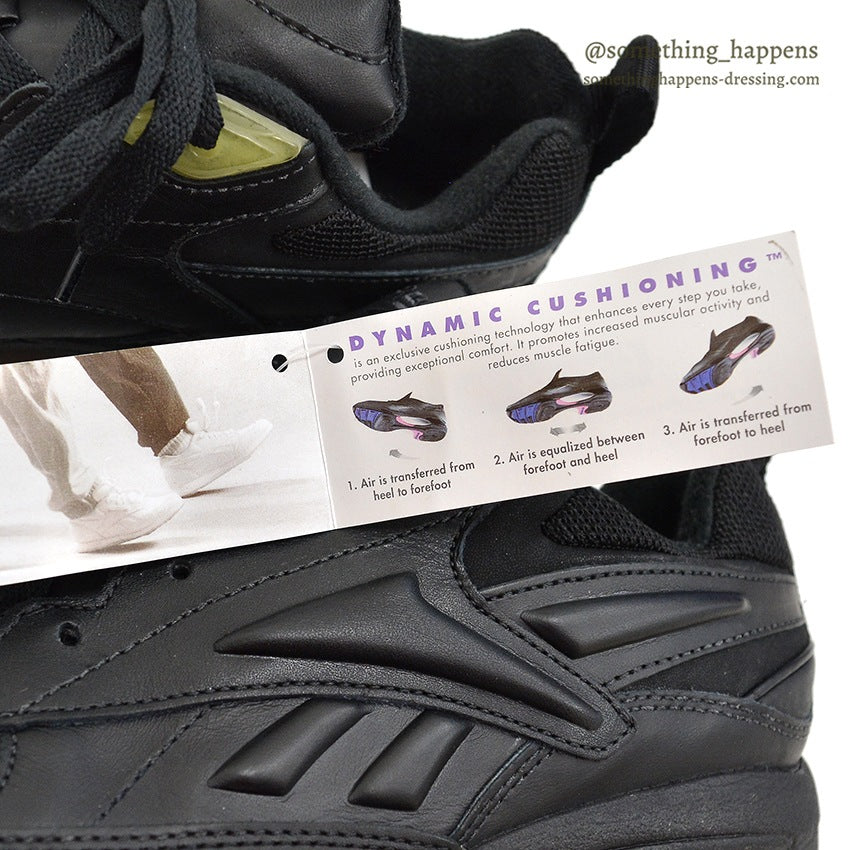 1990's DEADSTOCK REEBOK REJUVENATION BLACK LEATHER SHOES... 27.0cm
