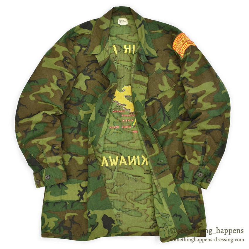 1960's USAF ERDL OKINAWA EMBROIDERY JUNGLE FATIGUE JACKET... ML