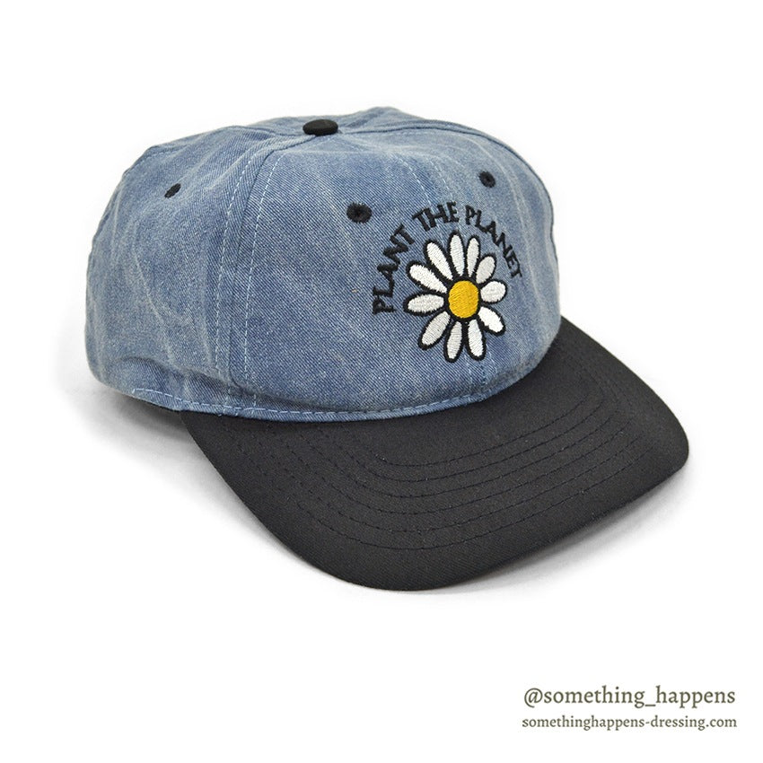 1990's PLANT THE PLANET FLOWER EMBROIDERY CAP...