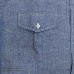 1970's DEADSTOCK WOOLRICH ALL COTTON CHAMBRAY SHIRT ORANGE SELVEDGE ... M