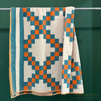 c.1950's IRISH CHAIN ​​PATCHWORK QUILT... 210cm/190cm