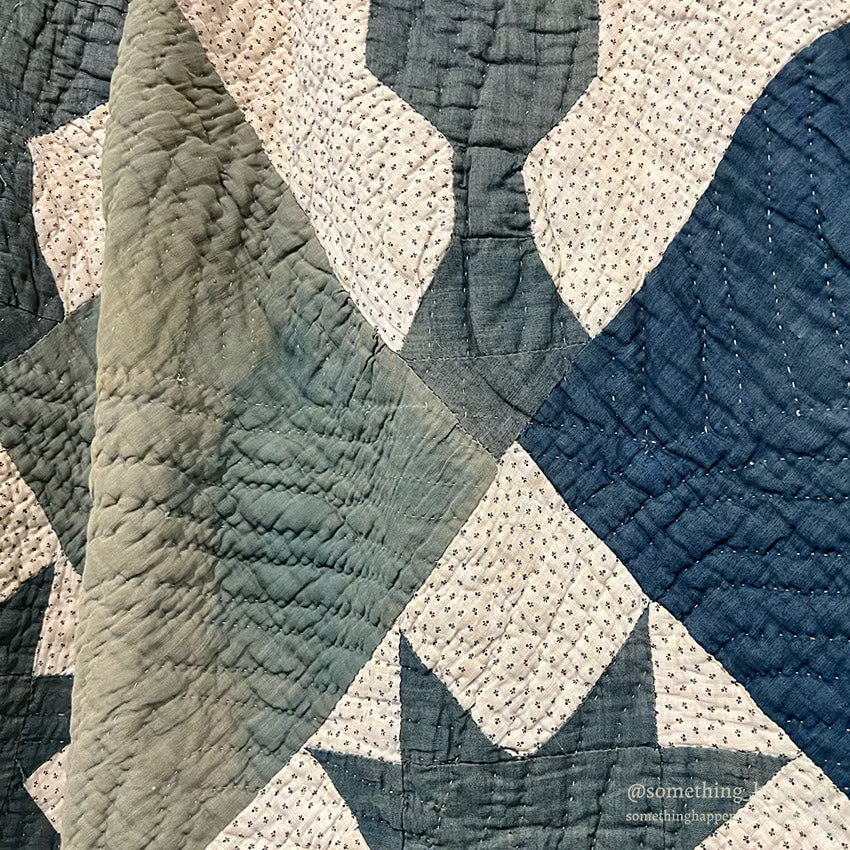ANTIQUE PAUM TREE PATCHWORK QUILT...208cm/208cm