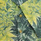 1950's KAMEHAMEHA LEAF PATTERN NYLON ALOHA SHIRT ... L