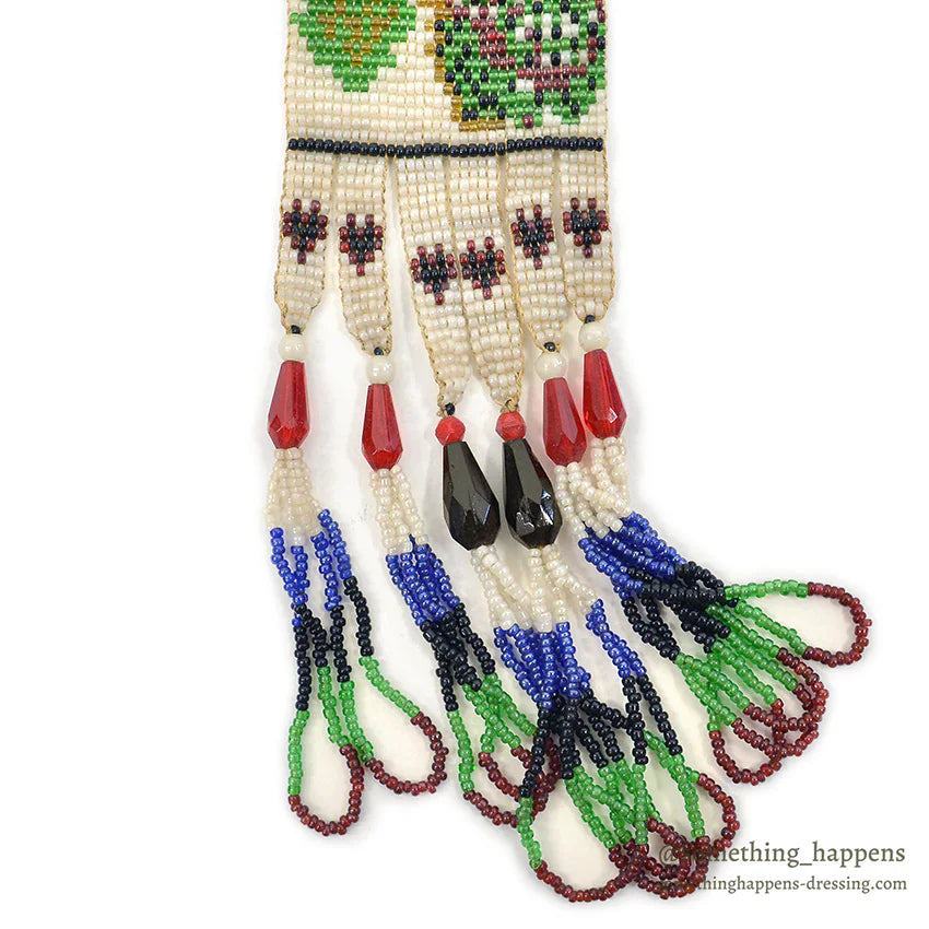 NATIVE AMERICAN SEED BEADS NECKLACE WHIRLING LOGS...