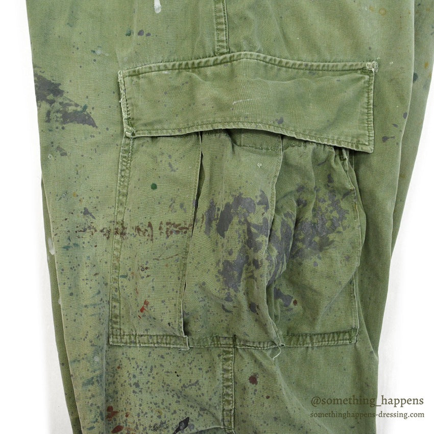1960's USARMY JUNGLE FATIGUE PANTS POPLIN... MEDIUM-REGULAR