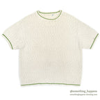 1960's~ OLD COTTON KNIT S/S SWEATER ...