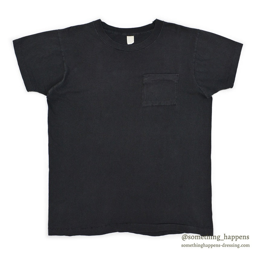 1970's~ BLACK PLAIN POCKET T-SHIRT ...