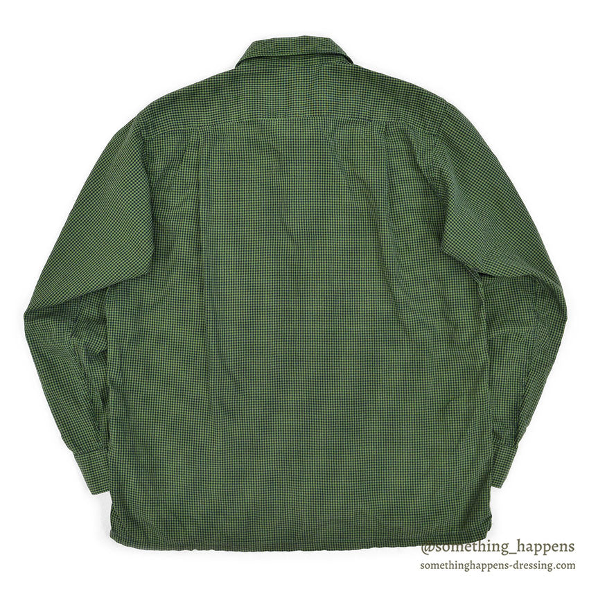 1960's ARROW GREEN/BLACK CHECKERED SHIRT...M