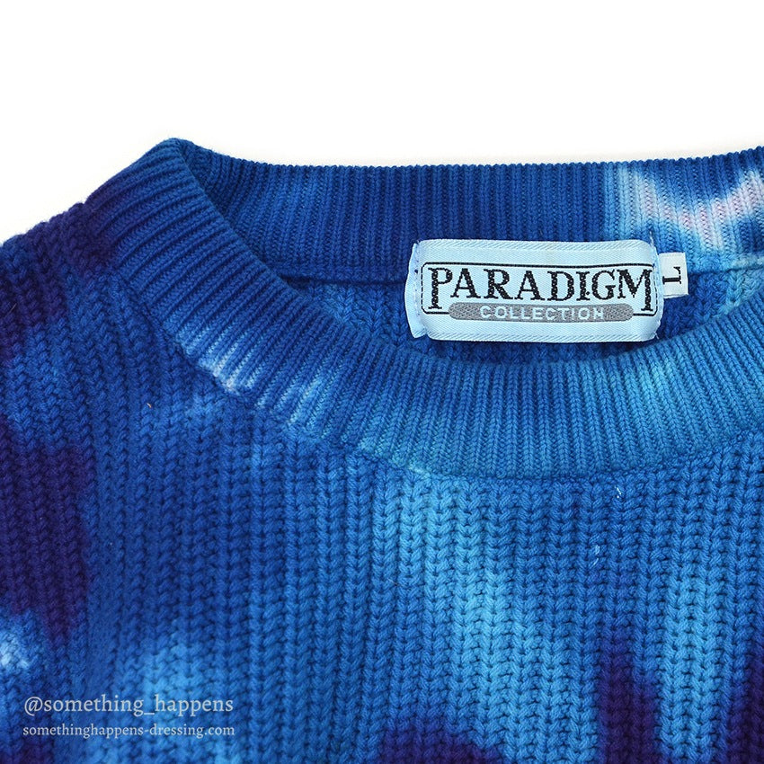 1990's PARADIGM TIE DYE COTTON KNIT SWEATER ... L