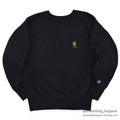 1990's CHAMPION REVERSE WEAVE SWEAT SHIRT BLACK 3 COLOR EYES LOGO ... L