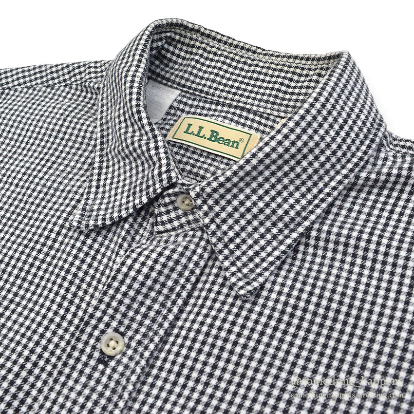1990's LLBEAN SHEPHERD CHECK FLANNEL SHIRT...L