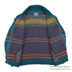 ~1980's PENDLETON NATIVE PATTERN ZIP-UP WOOL CARDIGAN... M