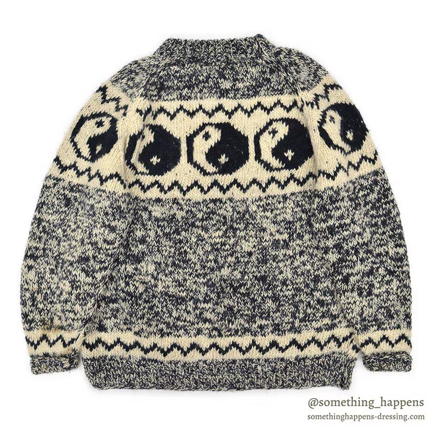 1990's OLD YIN YANG WOOL SWEATER...L