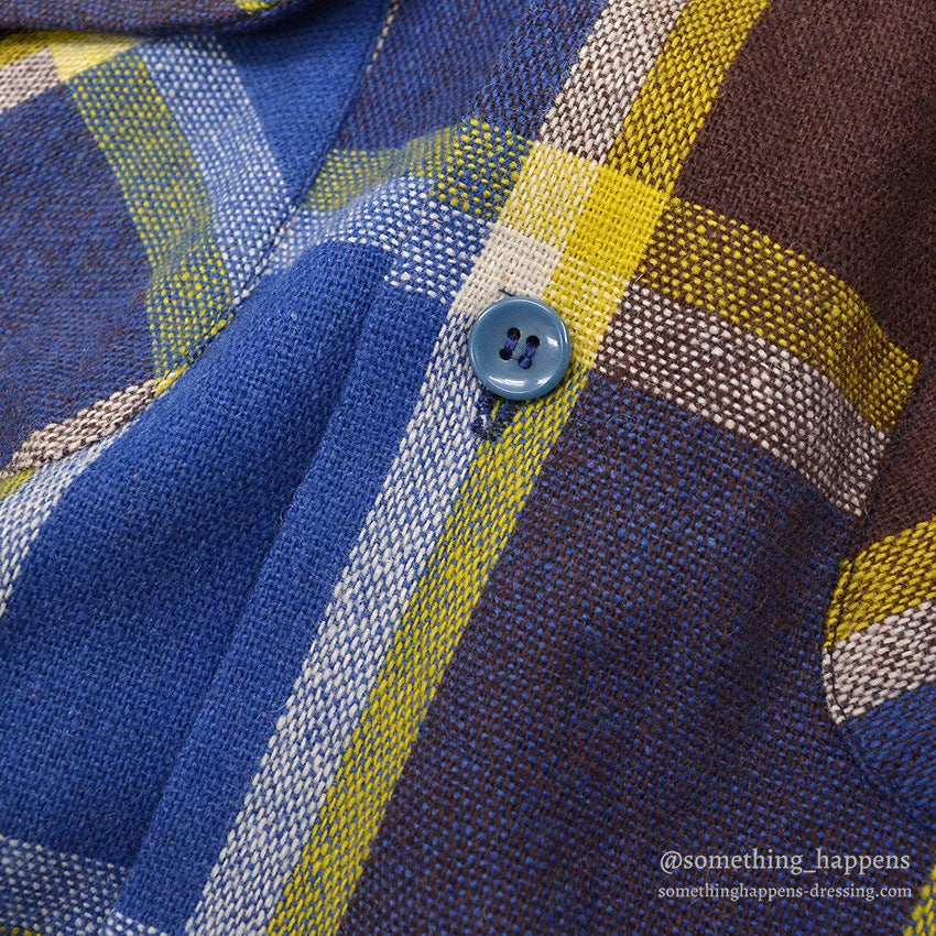 ~1950's TOWNCRAFT DE LUXE PLAID WOOL SHIRT ... M