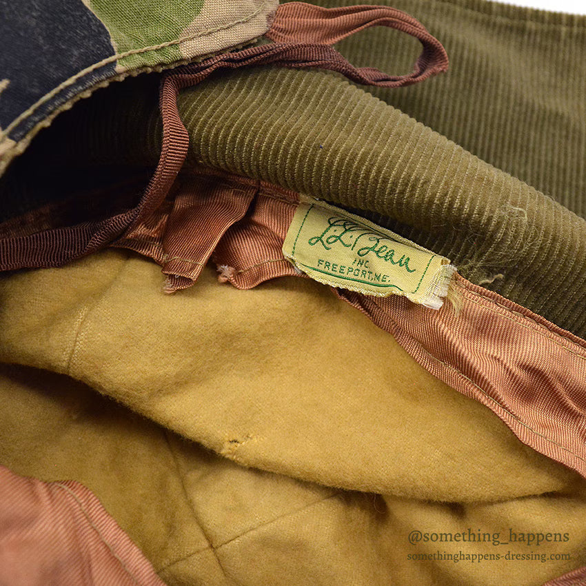1960's LLBEAN DUCK HUNTER CAMO HUNTING CAP WITH NECK FLAP...