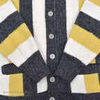 1960's STRIPED YELLOW/WHITE/GRAY KNIT CARDIGAN ...