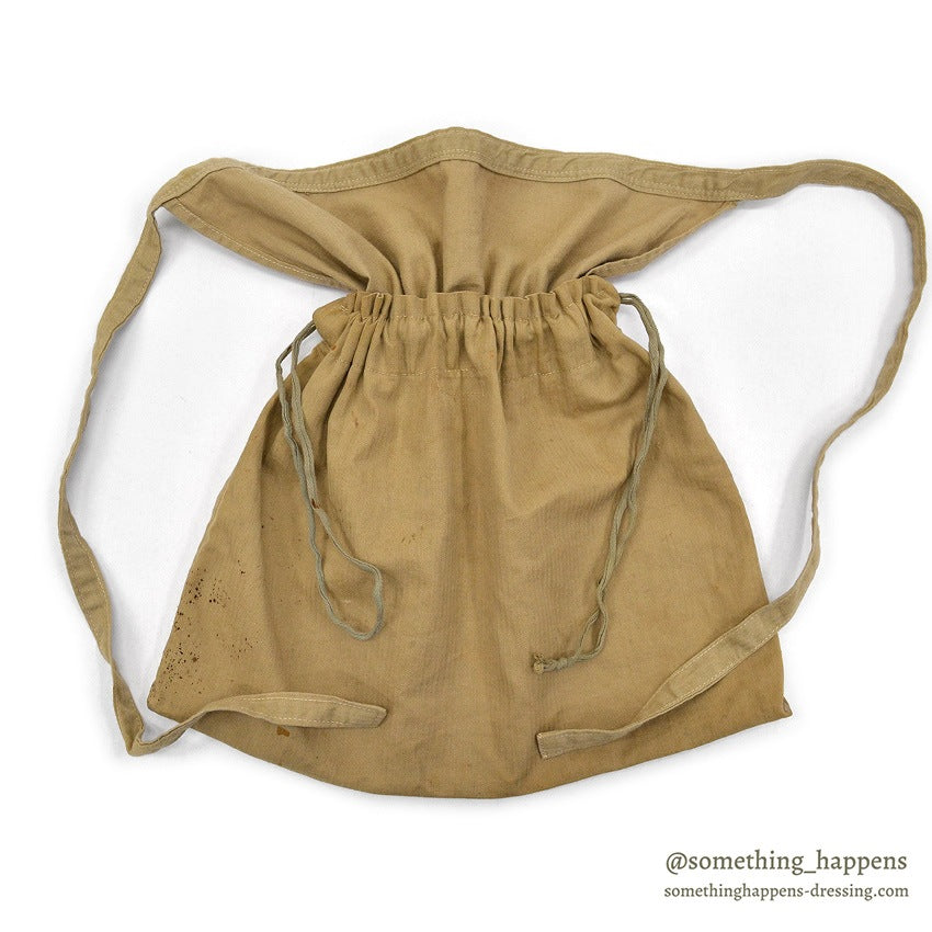 ~1940's AMERICAN RED CROSS LIGHT BROWN HBT APRON DITTY BAG...