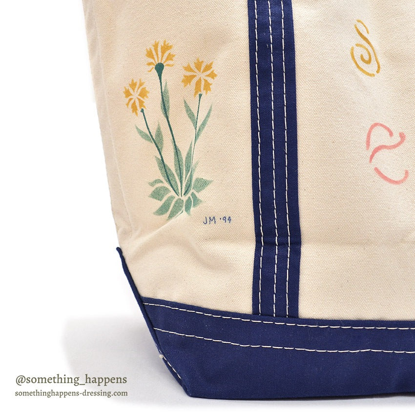 1990's DEADSTOCK JOSEPHSON BAG & CANVAS TOTE / FLOWER PAINTING...