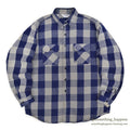 ~1980's FIVE BROTHER HEAVY FLANNEL SHIRT NAVY/GRAY ... XL-TALL