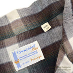 1960's TOWNCRAFT GREEN OMBRE PLAID RAYON SHIRT...L