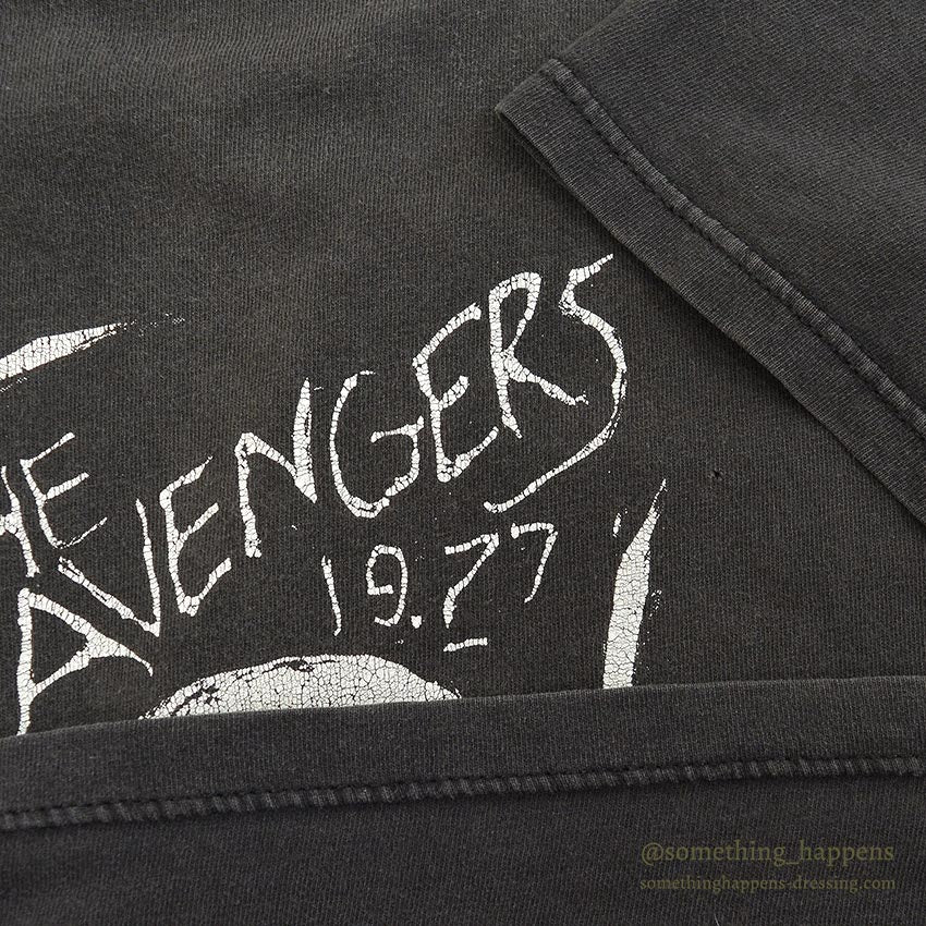 1990's~ TULTEX THE AVENGERS PUNK ART POSTER PRINT T-SHIRT ... XL