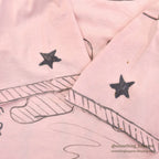 1960's TOWNCRAFT HAND DRAWING T-SHIRT / PINK...M