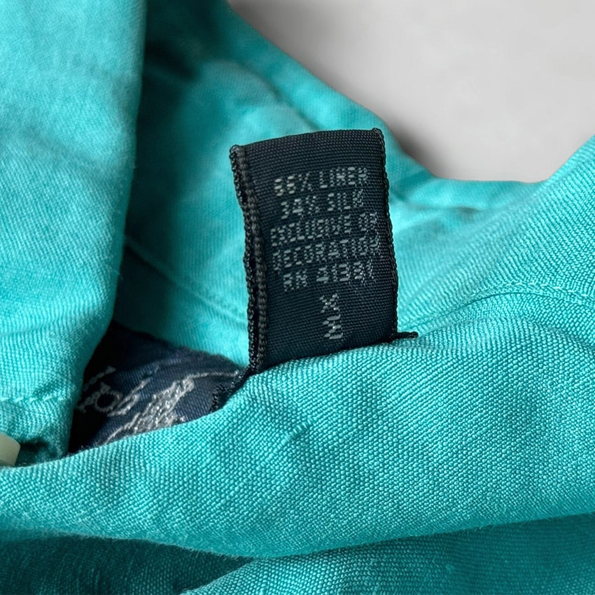 1990's POLO RALPH LAUREN LINEN/SILK S/S SHIRT ... M