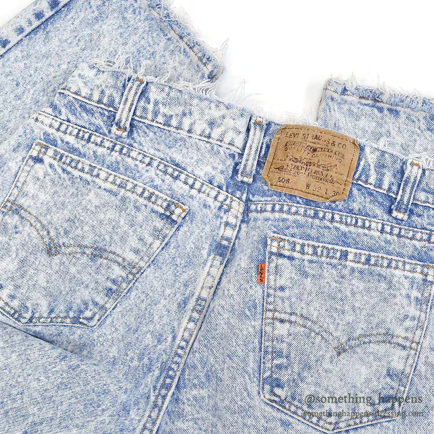 1990's Levi's 506 ACID WASHED DENIM PANTS ... W32/L30