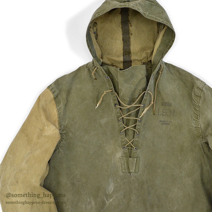 1940's U.S.NAVY WW2 FOUL WEATHER PARKA / TWO-TONE ... M