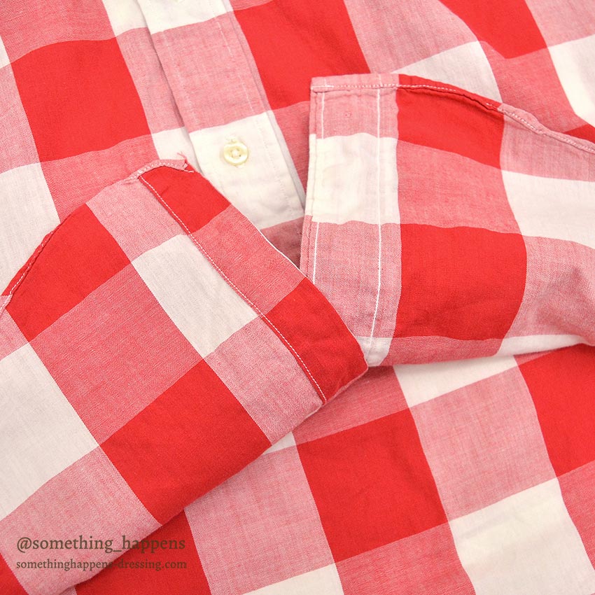 1960's GENE RONALD BLOCK PLAID B/D SHIRT ... M
