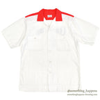 1960's THE CONQUEROR CHAIN ​​STITCH TWO-TONE BOWLING SHIRT...M