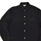 ~1960's BLACK RAYON GABARDINE SHIRT...L