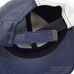 1990's NAVY/WHITE LEATHER PANEL CAP...
