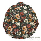 1980's BANANA REPUBLIC SAFARI & TRAVEL DOG ​​PRINT SHIRT 2 ... M
