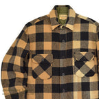 1960's FOX KNAPP PLAID WOOL CPO SHIRT / SUN FADED ... M