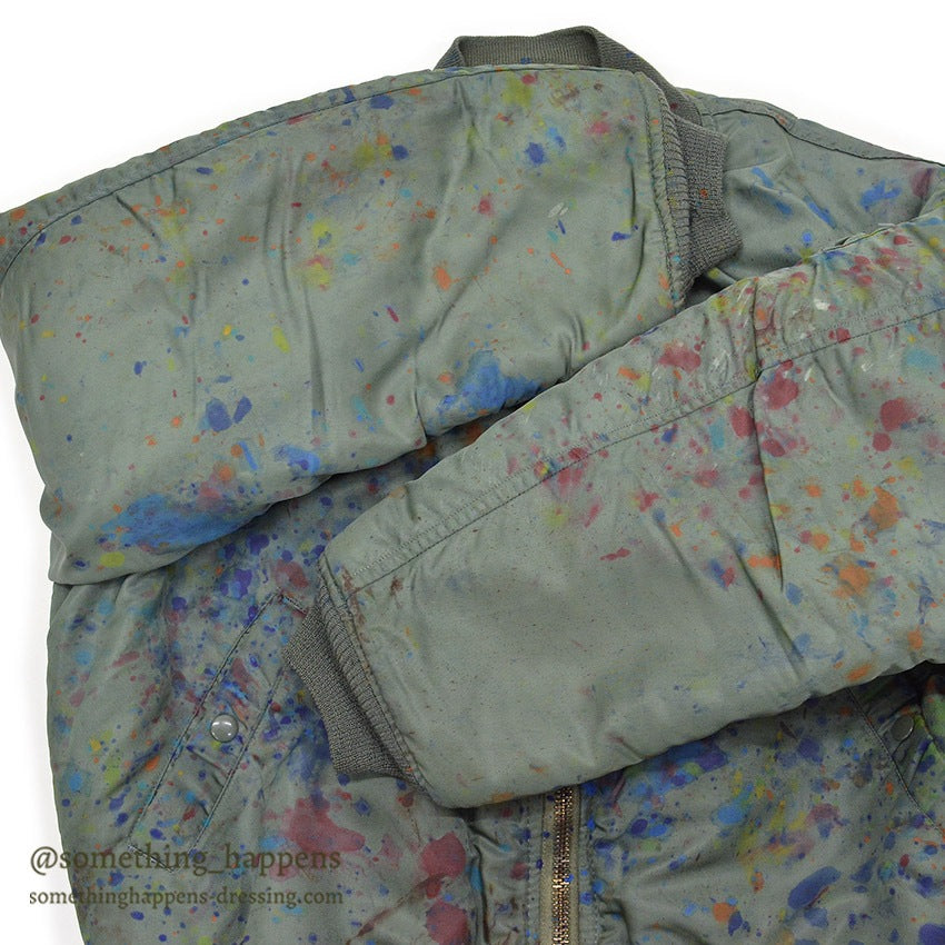 1960's USAF MA-1 FLIGHT JACKET / PAINT SPLATTER...L
