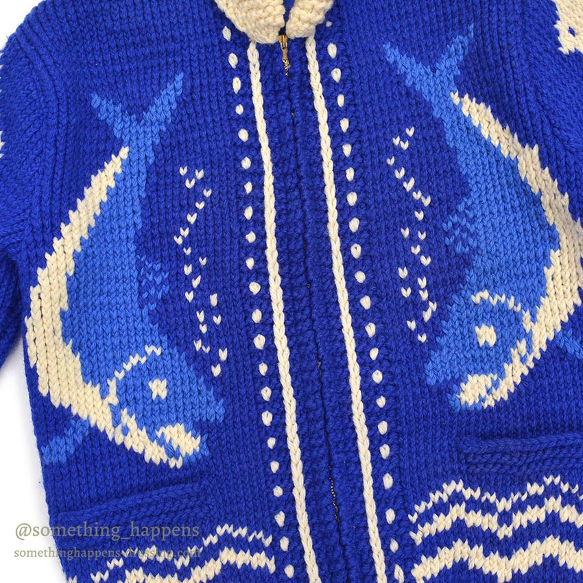 1960's FISH PATTERN COWICHAN SWEATER...