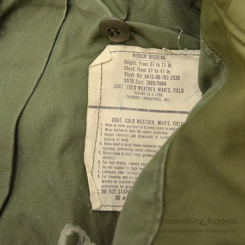 1970's M-65 USN MIUW-604 HAND PAINTED CAMO FIELD JACKET WITH LINER... MR