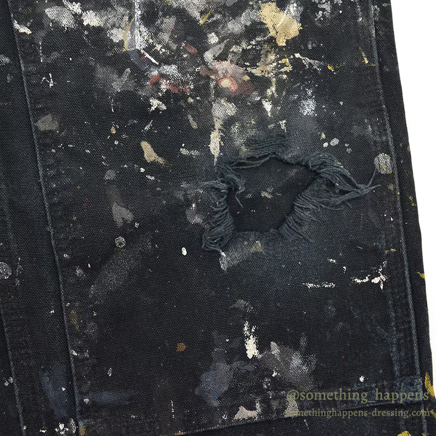 1990's CARHARTT BLACK DOUBLE KNEE DUCK PAINTER PANTS... W31/L31