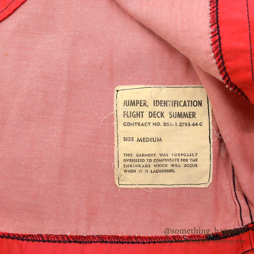 1960's U.S.NAVY JUMPER, IDENTIFICATION FLIGHT DECK SUMMER / RED ... M